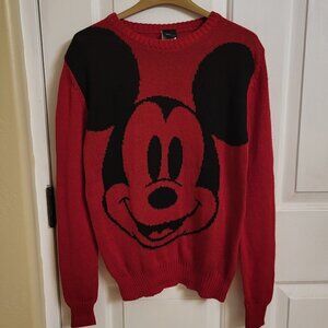 NWT DISNEY Classic MICKEY MOUSE PULLOVER  RED AND BLACK SWEATER  SIZE: XSMALL